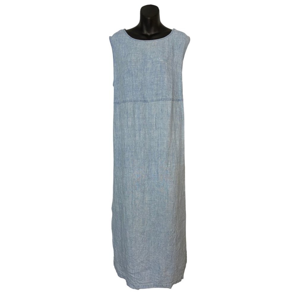 VINTAGE Jones New York Denim Linen Maxi Dress Size 2X